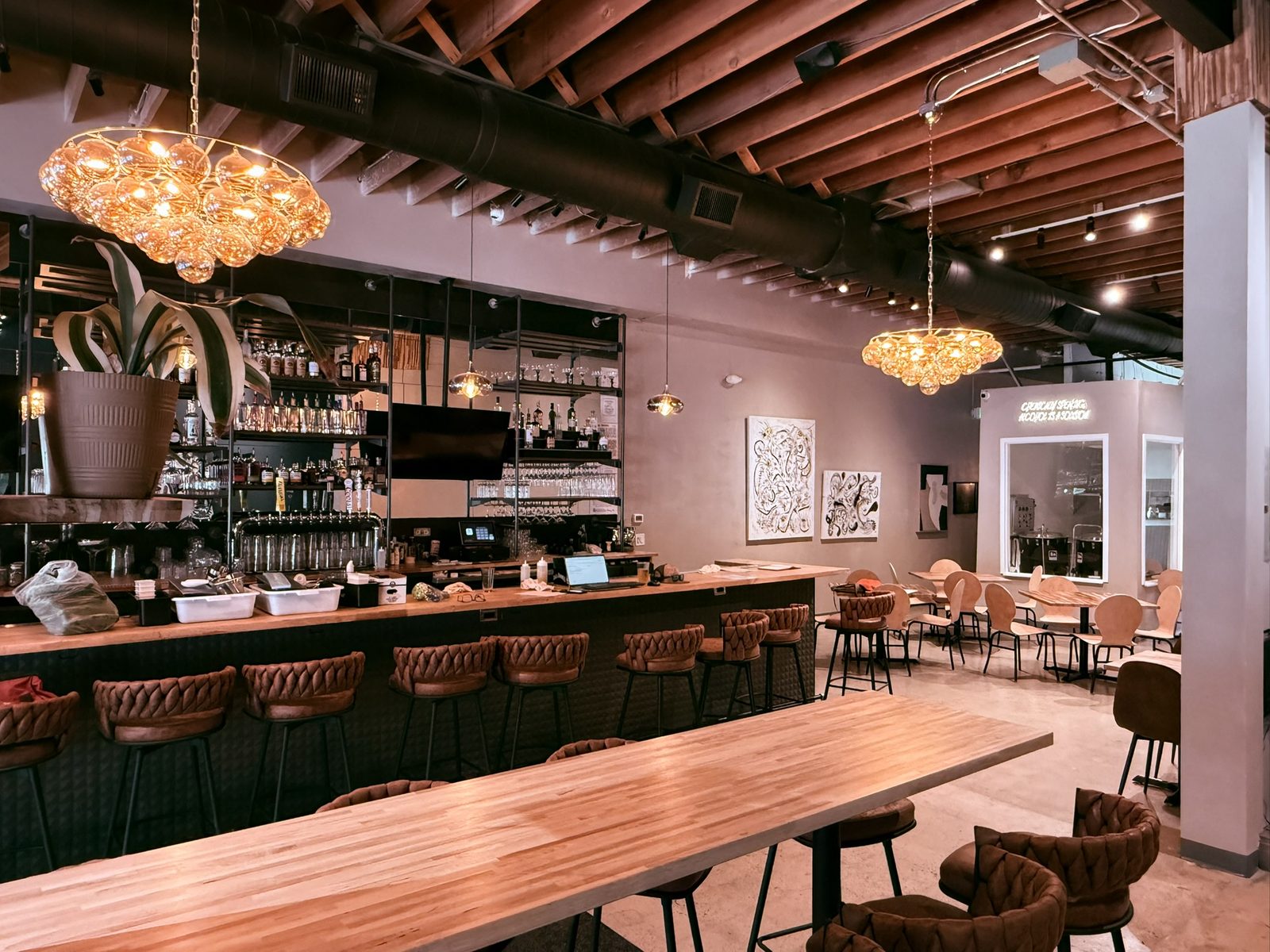 Bar and seating at Olde Town Social
